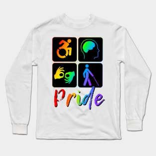 Disability Pride rainbow border Long Sleeve T-Shirt